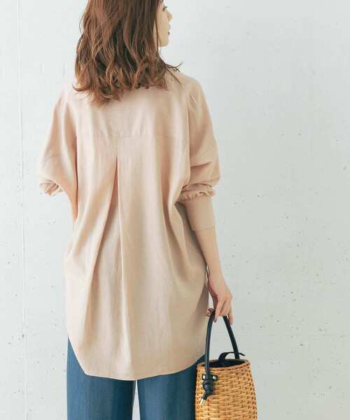 URBAN RESEARCH ROSSO（アーバンリサーチロッソ）の「リネンチュニックシャツ（シャツ/ブラウス・レディース・ミント/ピンク/ネイビー・FREE）」の5枚目の写真