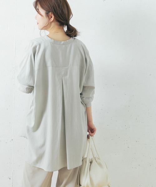 URBAN RESEARCH ROSSO（アーバンリサーチロッソ）の「リネンチュニックシャツ（シャツ/ブラウス・レディース・ミント/ピンク/ネイビー・FREE）」の9枚目の写真