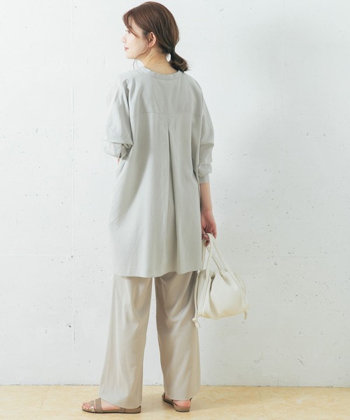 URBAN RESEARCH ROSSO（アーバンリサーチロッソ）の「リネンチュニックシャツ（シャツ/ブラウス・レディース・ミント/ピンク/ネイビー・FREE）」の12枚目の写真