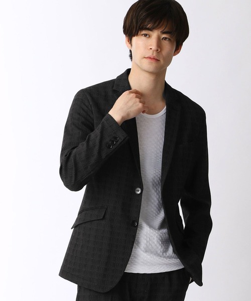 HIDEAWAYS NICOLE（ハイダウェイニコル）の「ガムストレッチジャケット（テーラードジャケット・メンズ・チャコールグレー/ライトグレー/ネイビー・LARGE/X-LARGE/MEDIUM）」の2枚目の写真