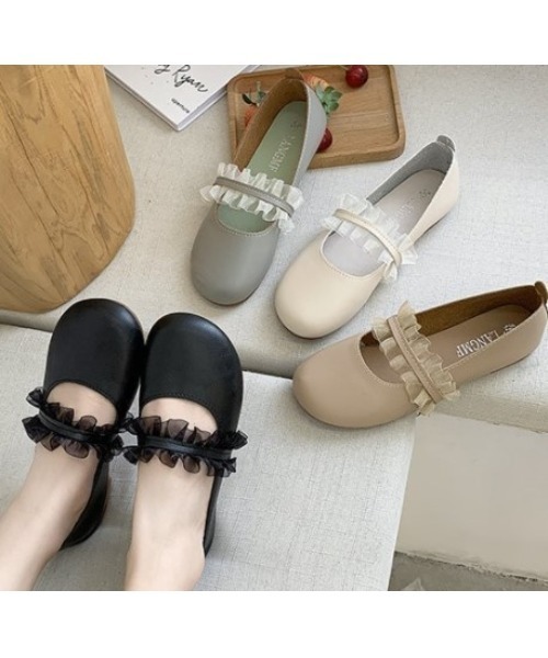 LAC-VERT(ラック・ヴェール)の「フリルレースシューズ(パンプス・レディース・ホワイト/ブラック/ベージュ/ミント・S/M/L)」の12枚目の写真