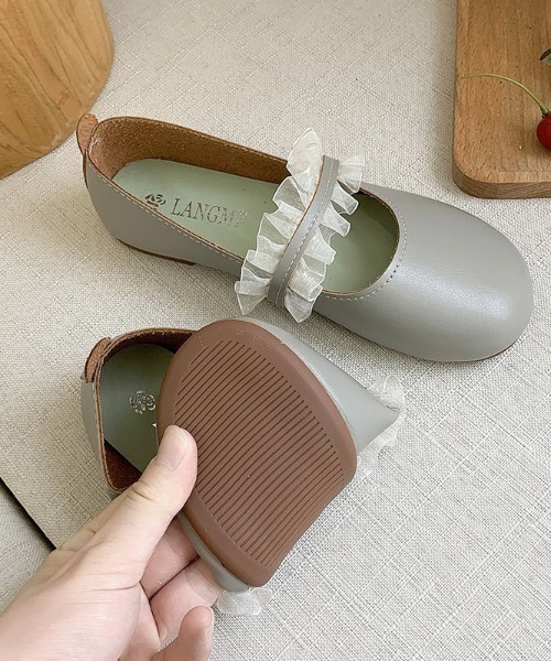 LAC-VERT(ラック・ヴェール)の「フリルレースシューズ(パンプス・レディース・ホワイト/ブラック/ベージュ/ミント・S/M/L)」の15枚目の写真