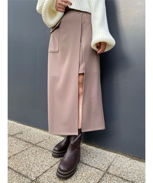 MURUA（ムルーア）の「ワイドベルトラップスカート（スカート・レディース・ブラック/アイボリー/モカ/その他1・1/2）」の4枚目の写真