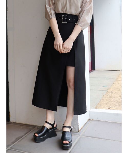 MURUA（ムルーア）の「ワイドベルトラップスカート（スカート・レディース・ブラック/アイボリー/モカ/その他1・1/2）」の12枚目の写真