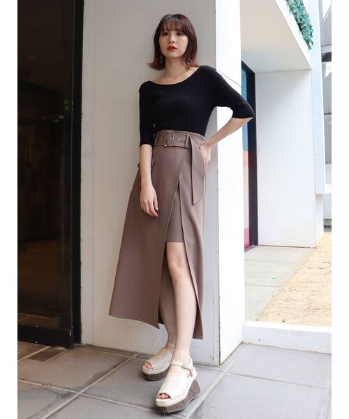 MURUA（ムルーア）の「ワイドベルトラップスカート（スカート・レディース・ブラック/アイボリー/モカ/その他1・1/2）」の18枚目の写真