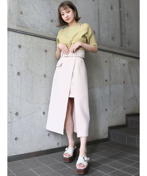 MURUA（ムルーア）の「ワイドベルトラップスカート（スカート・レディース・ブラック/アイボリー/モカ/その他1・1/2）」の13枚目の写真