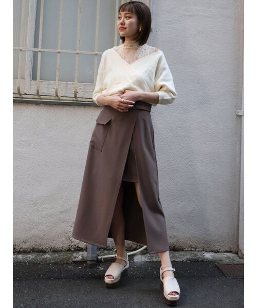 MURUA（ムルーア）の「ワイドベルトラップスカート（スカート・レディース・ブラック/アイボリー/モカ/その他1・1/2）」の15枚目の写真