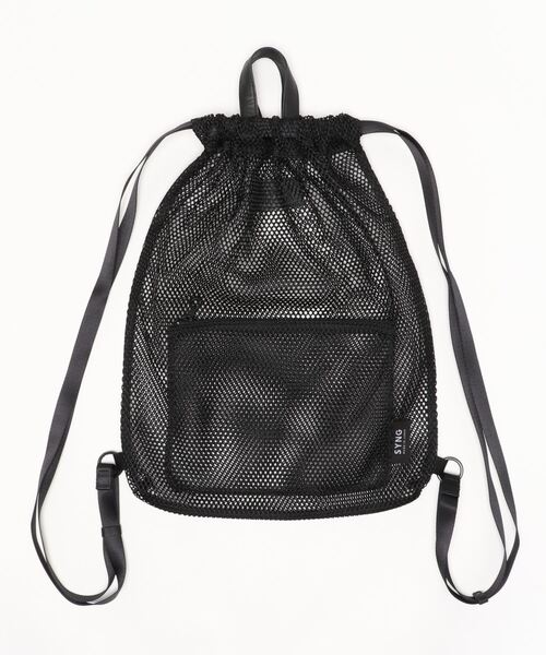 SYNG（シング）の「KNAPSACK (NYLON MESH) ナップサック/リュック（バックパック/リュック・メンズ・グレー/レッド/ベージュ/ブラック・FREE）」の2枚目の写真