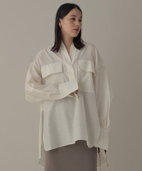 【極美品】Chaos　シューマンブラウス　シルク混　長袖シャツ　オーバーシャツ 極美品】Chaos シューマンブラウス シルク混 長袖シャツ