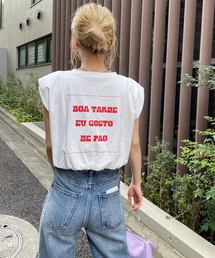 SPIRALGIRL | 肩パット入りバックプリントノースリーブトップス(Tシャツ/カットソー)
