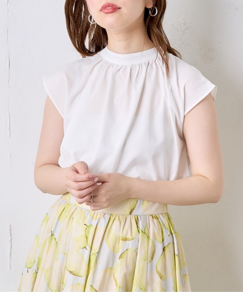 natural couture(ナチュラルクチュール)の「前後2WAYノースリーブビッグボータイブラウス(シャツ/ブラウス・レディース・オフホワイト/モカ/サックスブルー/ラベンダー/その他1/その他2・FREE)」の7枚目の写真