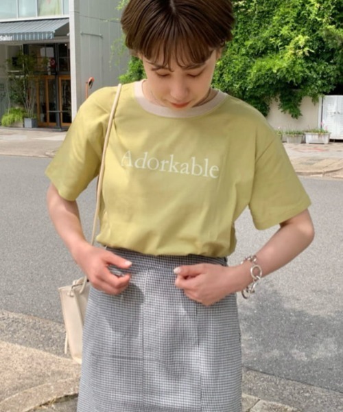 Kastane(カスタネ)の「リンガーフロッキーロゴT(Tシャツ/カットソー・レディース・ホワイト系その他/サックスブルー/ライム/ブラウン・M/XL)」の3枚目の写真