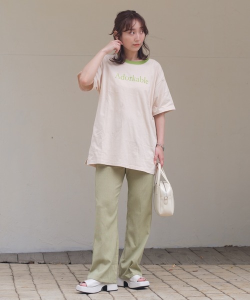 Kastane(カスタネ)の「リンガーフロッキーロゴT(Tシャツ/カットソー・レディース・ホワイト系その他/サックスブルー/ライム/ブラウン・M/XL)」の20枚目の写真