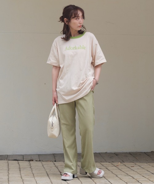 Kastane(カスタネ)の「リンガーフロッキーロゴT(Tシャツ/カットソー・レディース・ホワイト系その他/サックスブルー/ライム/ブラウン・M/XL)」の17枚目の写真