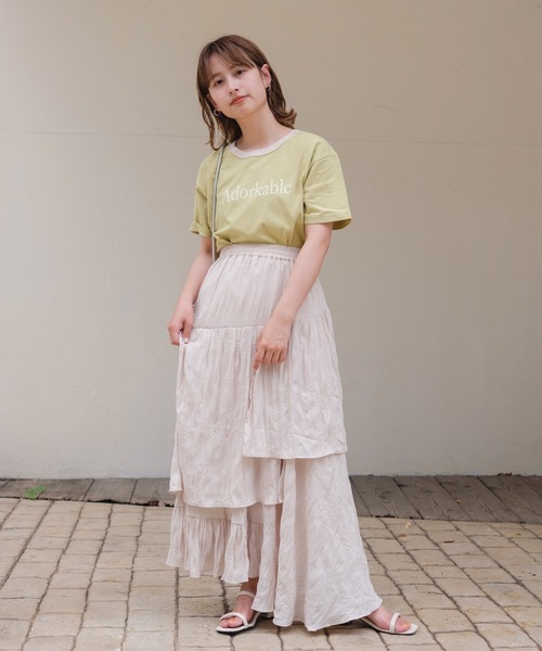 Kastane(カスタネ)の「リンガーフロッキーロゴT(Tシャツ/カットソー・レディース・ホワイト系その他/サックスブルー/ライム/ブラウン・M/XL)」の9枚目の写真