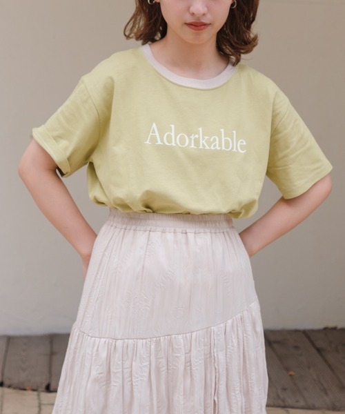 Kastane(カスタネ)の「リンガーフロッキーロゴT(Tシャツ/カットソー・レディース・ホワイト系その他/サックスブルー/ライム/ブラウン・M/XL)」の18枚目の写真