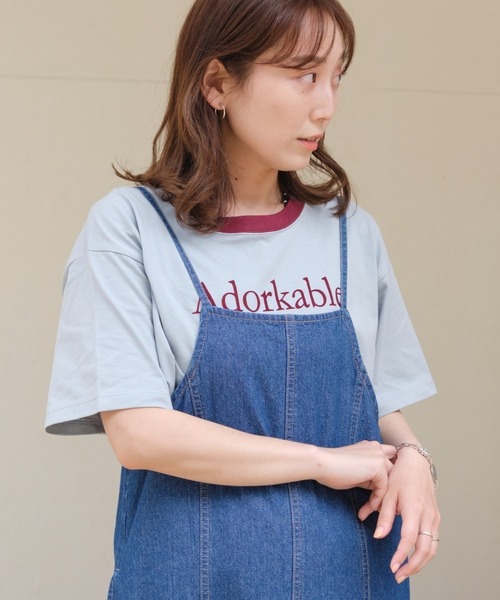 Kastane(カスタネ)の「リンガーフロッキーロゴT(Tシャツ/カットソー・レディース・ホワイト系その他/サックスブルー/ライム/ブラウン・M/XL)」の19枚目の写真