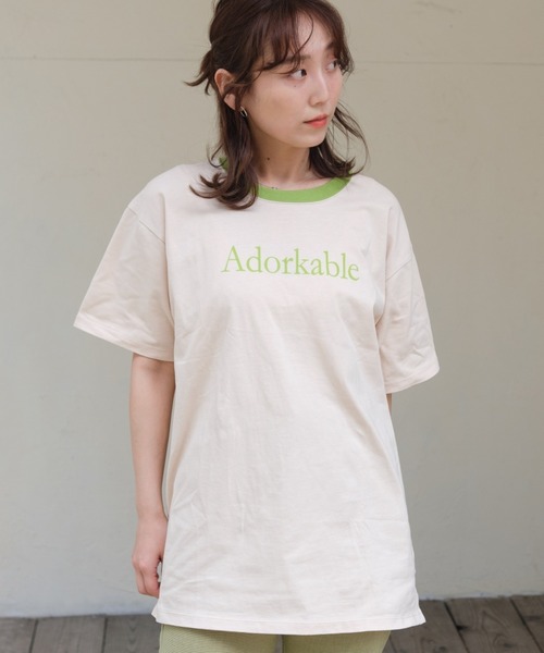 Kastane(カスタネ)の「リンガーフロッキーロゴT(Tシャツ/カットソー・レディース・ホワイト系その他/サックスブルー/ライム/ブラウン・M/XL)」の11枚目の写真