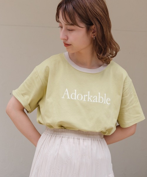 Kastane(カスタネ)の「リンガーフロッキーロゴT(Tシャツ/カットソー・レディース・ホワイト系その他/サックスブルー/ライム/ブラウン・M/XL)」の12枚目の写真