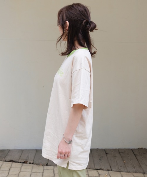 Kastane(カスタネ)の「リンガーフロッキーロゴT(Tシャツ/カットソー・レディース・ホワイト系その他/サックスブルー/ライム/ブラウン・M/XL)」の8枚目の写真