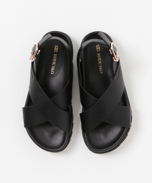 RODE SKO（ロデスコ）の「TONIA フットベッドクロスサンダル（サンダル・レディース・ブラック/アニマル・38/37）」の13枚目の写真