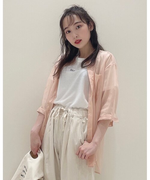 Cutie Blonde（キューティーブロンド）の「◆【S-L/2点セット】シアーシャツセット（その他トップス・レディース・ナチュラル/ライトオレンジ系/サックスブルー/ホワイト・01/02/03）」の8枚目の写真