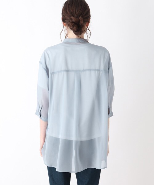 Cutie Blonde（キューティーブロンド）の「◆【S-L/2点セット】シアーシャツセット（その他トップス・レディース・ナチュラル/ライトオレンジ系/サックスブルー/ホワイト・01/02/03）」の11枚目の写真