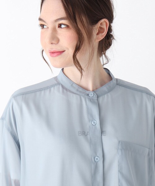 Cutie Blonde（キューティーブロンド）の「◆【S-L/2点セット】シアーシャツセット（その他トップス・レディース・ナチュラル/ライトオレンジ系/サックスブルー/ホワイト・01/02/03）」の12枚目の写真