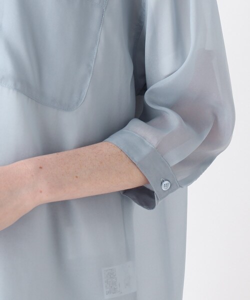 Cutie Blonde（キューティーブロンド）の「◆【S-L/2点セット】シアーシャツセット（その他トップス・レディース・ナチュラル/ライトオレンジ系/サックスブルー/ホワイト・01/02/03）」の13枚目の写真