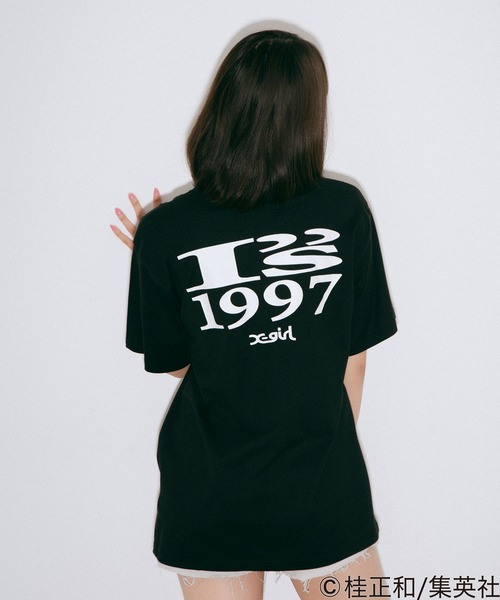 x-girl ブラック会員限定Tシャツ MESSAGE BOX FRAMED FACE S/S TEE（Tシャツ/カットソー）｜X