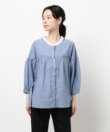 Samansa Mos2 | 配色ギャザーブラウス(シャツ/ブラウス)