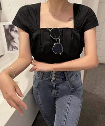 SPIGA（スピーガ）の「スクエアネック胸切替ノースリTOPS（Tシャツ/カットソー）」