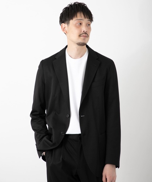 URBAN RESEARCH DOORS（アーバンリサーチドアーズ）の「LIFE STYLE TAILOR　シルケットポンチストレッチ長袖Tシャツ（Tシャツ/カットソー・メンズ・ホワイト/ブラック・MEDIUM/LARGE）」の4枚目の写真