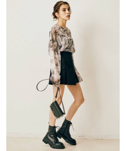 EVRIS（エヴリス）の「タイダイシアールーズトップス（Tシャツ/カットソー・レディース・ブラウン/グレー・FREE）」の9枚目の写真