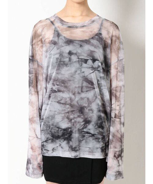 EVRIS（エヴリス）の「タイダイシアールーズトップス（Tシャツ/カットソー・レディース・ブラウン/グレー・FREE）」の10枚目の写真