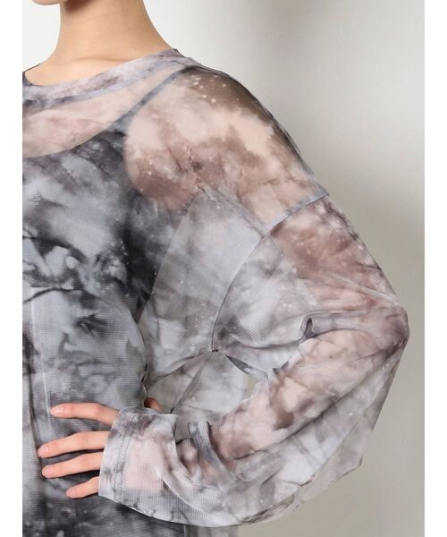 EVRIS（エヴリス）の「タイダイシアールーズトップス（Tシャツ/カットソー・レディース・ブラウン/グレー・FREE）」の14枚目の写真