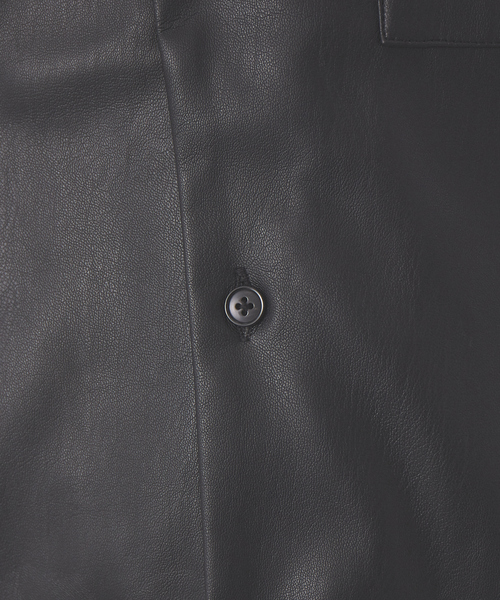 MYSELF ABAHOUSE（マイセルフアバハウス）の「【MYSELF ABAHOUSE】ネオレザー バンドカラー シャツ（シャツ/ブラウス・メンズ・ブラック/グレイッシュベージュ・48/46）」の18枚目の写真