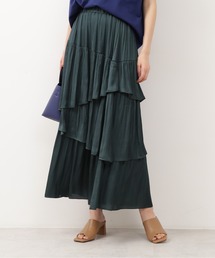 NATURAL BEAUTY BASIC | サテンレイヤードスカート/0171220880(スカート)