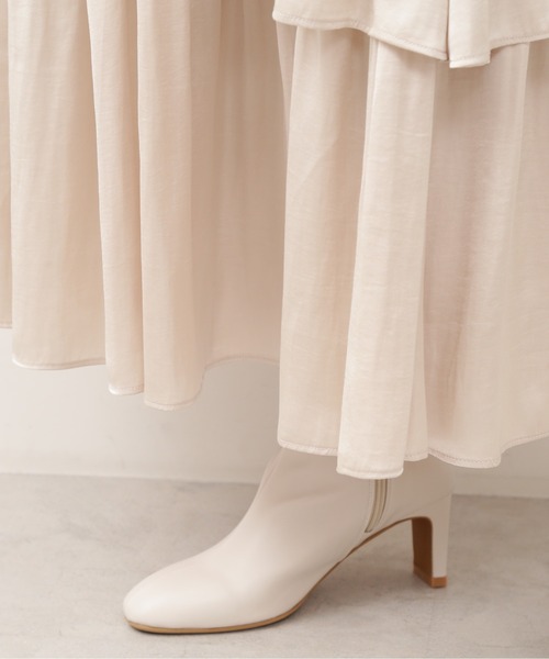 NATURAL BEAUTY BASIC（ナチュラルビューティーベーシック）の「サテンレイヤードスカート/0171220880（スカート・レディース・オフホワイト/グリーン/キャメル・SMALL/MEDIUM）」の13枚目の写真