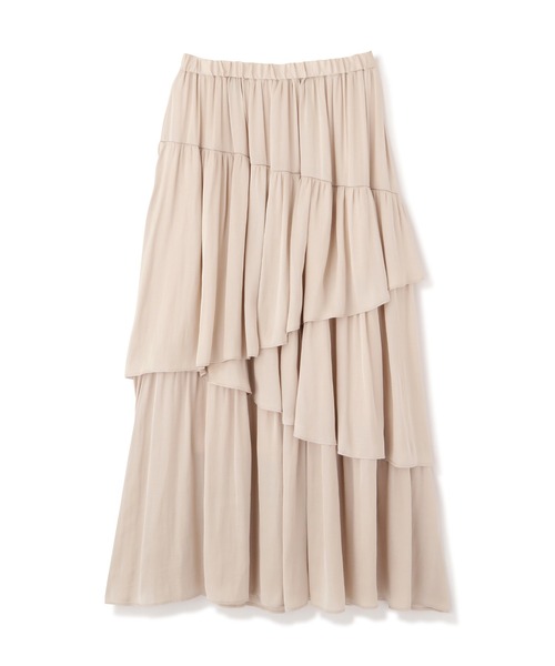 NATURAL BEAUTY BASIC（ナチュラルビューティーベーシック）の「サテンレイヤードスカート/0171220880（スカート・レディース・オフホワイト/グリーン/キャメル・SMALL/MEDIUM）」の7枚目の写真