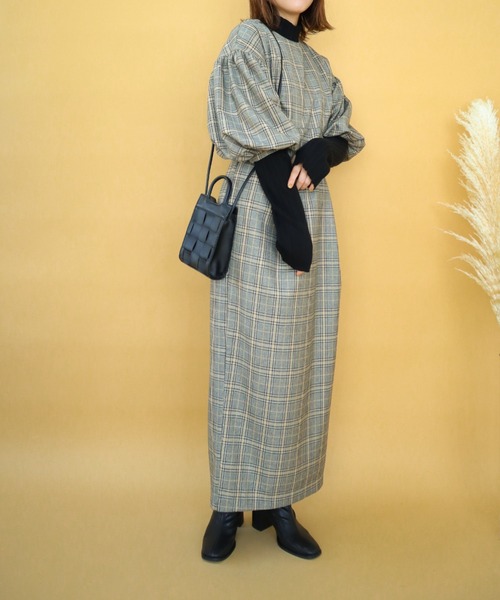 セール】チェックワンピース（ワンピース）｜slowmelly（スローメリー