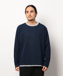 m.f.editorial（エムエフエディトリアル）の「エムエフエディトリアルメンズ/m.f.editorial：MEN 接結カノコ フェイクレイヤード クルーネック長袖Ｔシャツ（Tシャツ/カットソー・メンズ）」