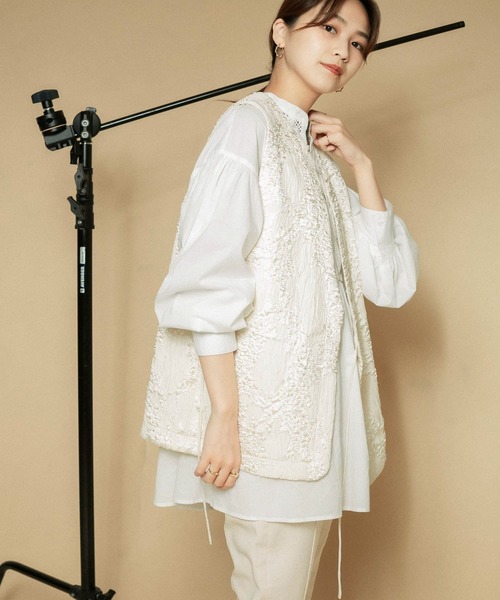 KBF（ケイビーエフ）の「ジャガードベスト（ベスト・レディース・アイボリー/ネイビー・ONE）」の5枚目の写真