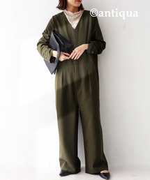 antiqua（アンティカ）の「ゆるさ×シャープさの良いところ取り♪大人のサロペット（つなぎ/オールインワン）」