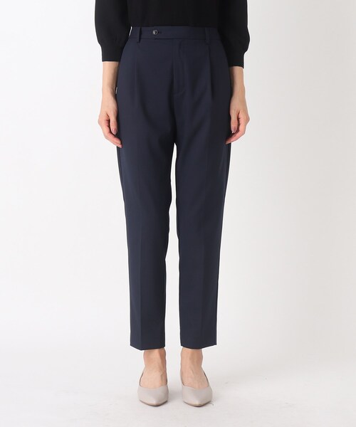 index（インデックス）の「◆DELEGANTタックテーパードパンツ【WEB限定サイズ】（スーツパンツ・レディース・ネイビー/ライトベージュ/ブラック系1/ライトオレンジ系・38/40/36/42）」の5枚目の写真