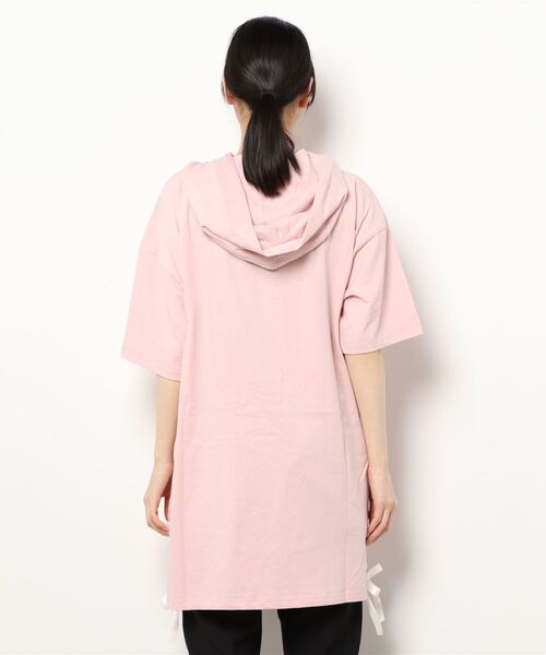 Secret Honey（シークレットハニー）の「パンケーキうさぎフード付ビッグTシャツ（Tシャツ/カットソー・レディース・ブラック/ピンク/ワインレッド・FREE）」の4枚目の写真