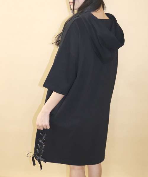 Secret Honey（シークレットハニー）の「パンケーキうさぎフード付ビッグTシャツ（Tシャツ/カットソー・レディース・ブラック/ピンク/ワインレッド・FREE）」の13枚目の写真