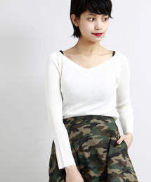 WEGO | WEGO/オフショルVネックニット(ニット/セーター)