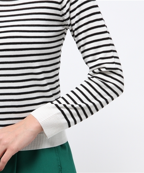 WEGO（ウィゴー）の「WEGO/オフショルVネックニット（ニット/セーター・レディース・ホワイト/ホワイト系その他/ブラック系その他/サックスブルー/ブルー系その他/トリコロール・FREE）」の12枚目の写真