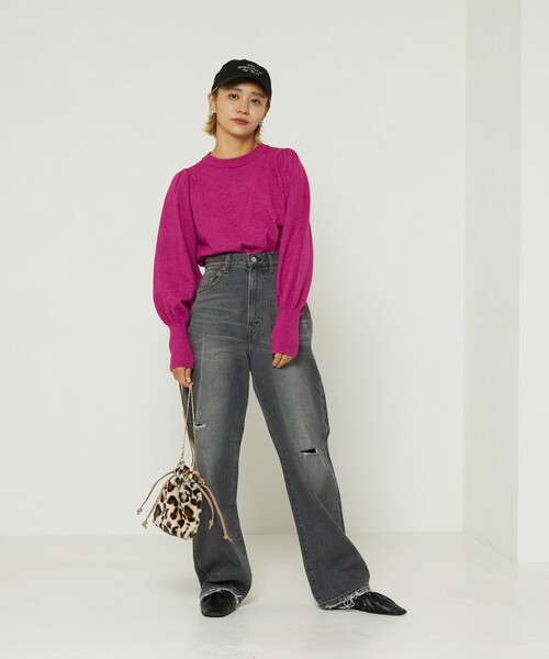 FREAK'S STORE（フリークスストア）の「パフスリーブニット（ニット/セーター・レディース・グリーン/ピンク/ブラック・ﾌﾘ-）」の8枚目の写真